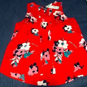 Women’s red floral blouse